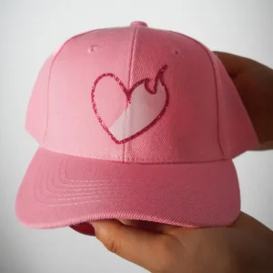 Gorro Corazón Rosado Claro