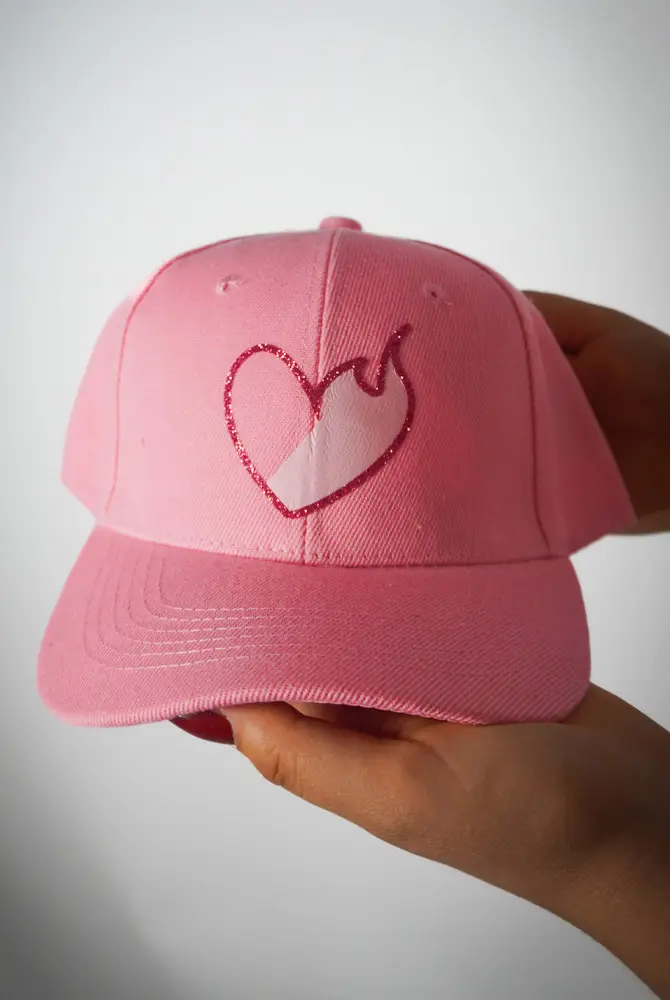 Gorro Corazón Rosado Claro